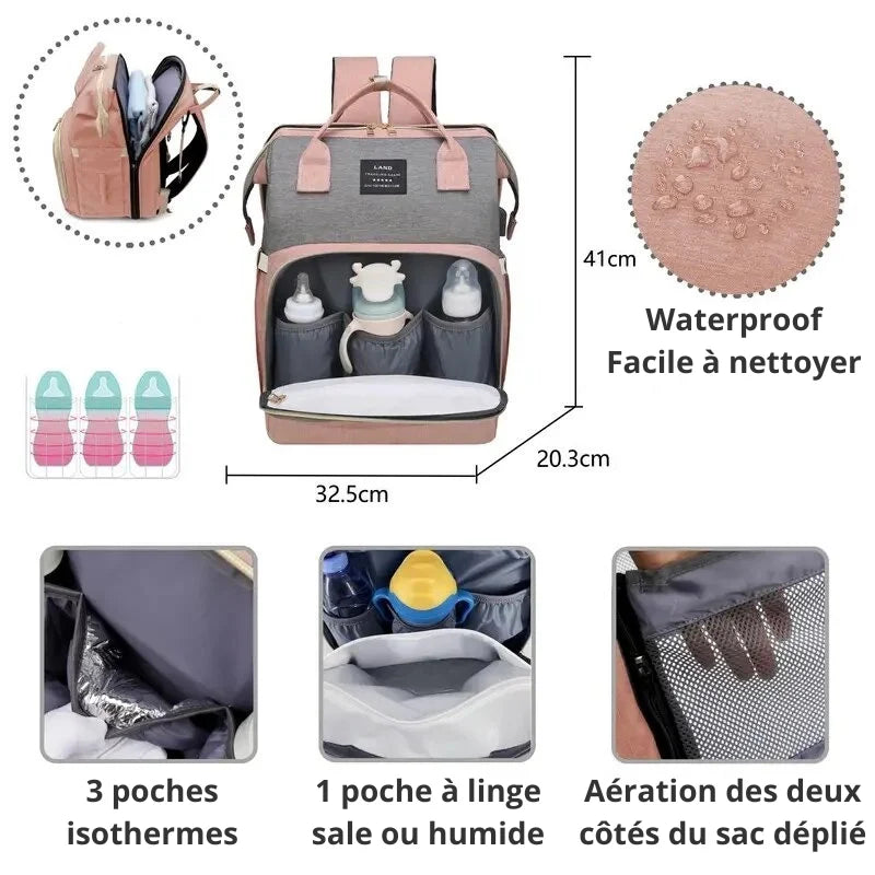 Sac à Langer 3 en 1 avec Lit Bébé Intégré | BabyLand®
